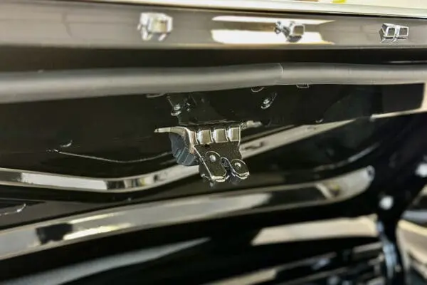 A closer look to 1968 Mustang GT 2+2 Fastback trunk deck lid latch lock